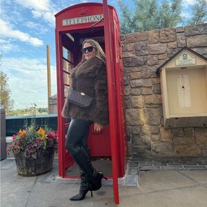 Nordstrom Brown Faux Fur Trench Coat